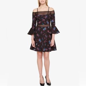 Guess Women’s  Off Shoulder Fit & Flair Dress